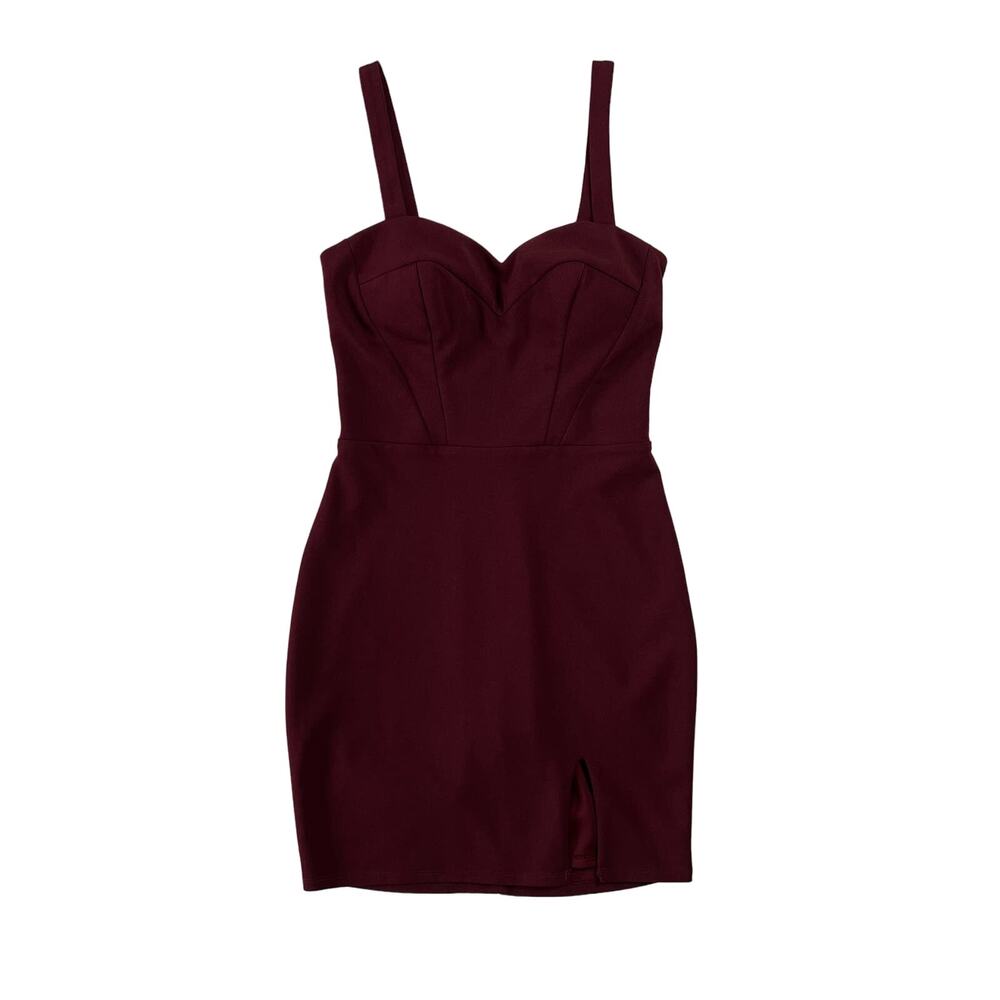 City Vibe Women's 1 XS Maroon Fitted Mini Dress Built In Padding